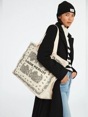 #R29 Claudie Pierlot Cream Paisley ($290.00 USD) Canvas Shopping Tote